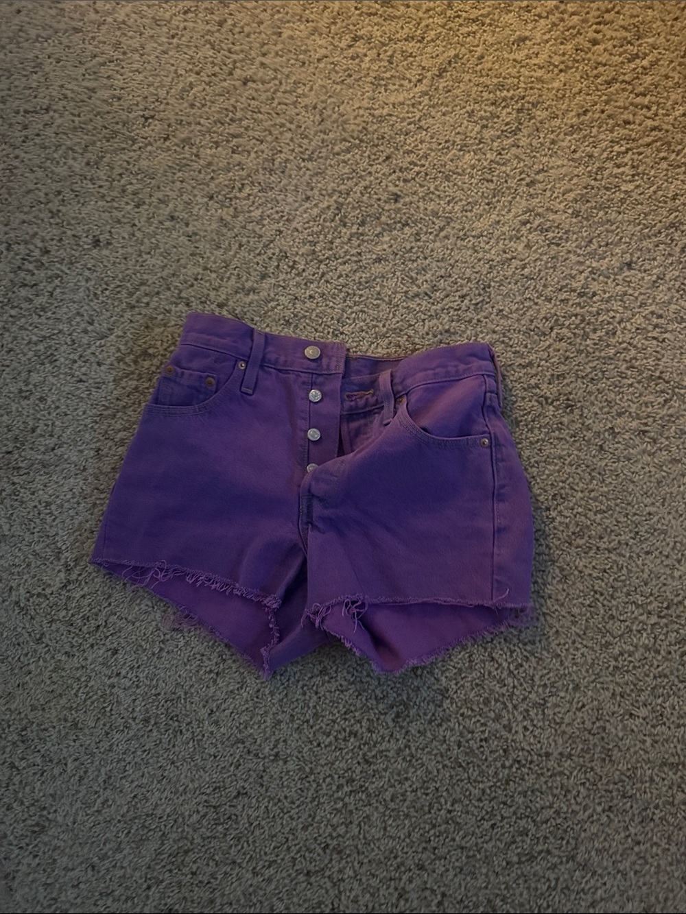 Levi’s purple denim shorts